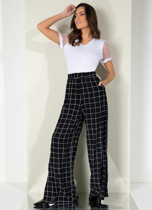 Quintess - Blusa Branca Mangas Bufantes em Transparência 3