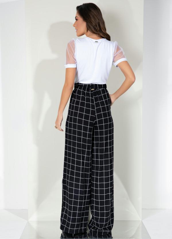 Quintess - Blusa Branca Mangas Bufantes em Transparência 4