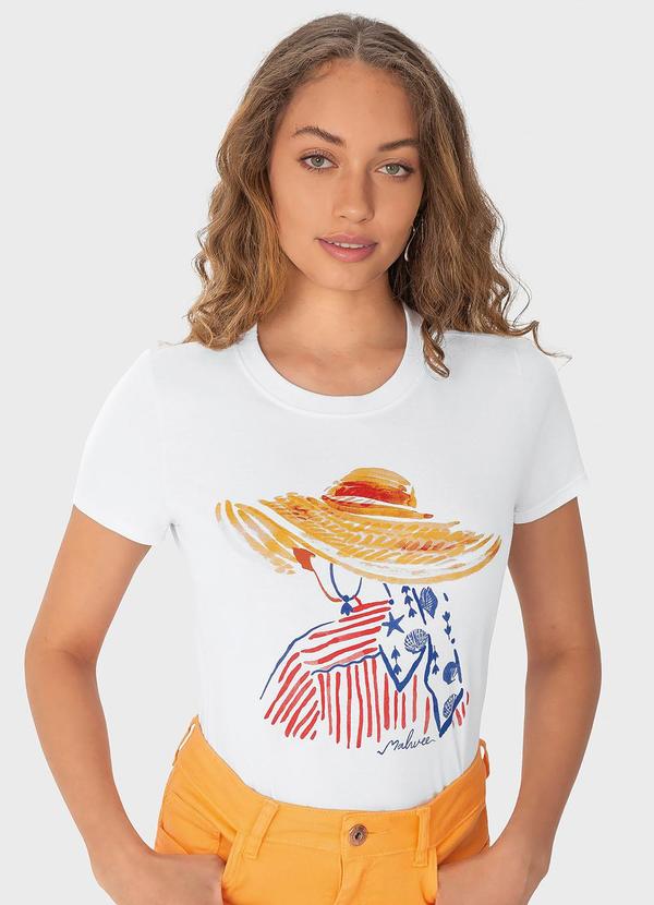 Malwee - Blusa Branca Mulher em Malha