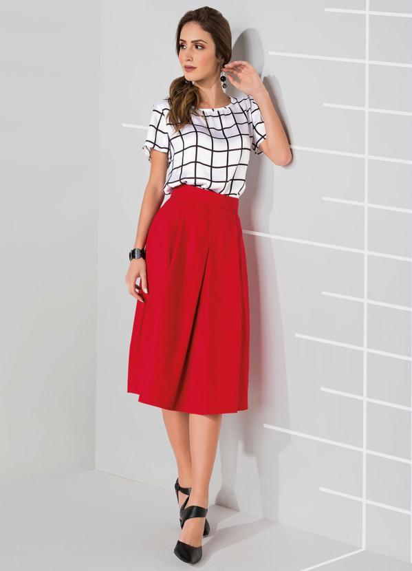 Quintess - Blusa Branca Xadrez com Recorte Costas Quintess 4