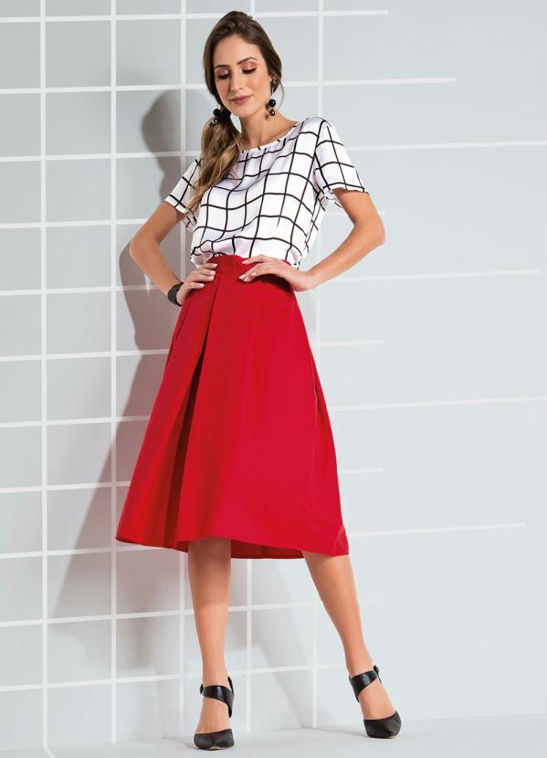 Quintess - Blusa Branca Xadrez com Recorte Costas Quintess 5