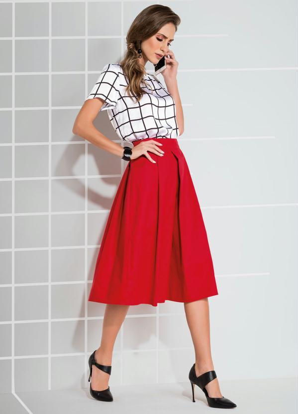 Quintess - Blusa Branca Xadrez com Recorte Costas Quintess 6