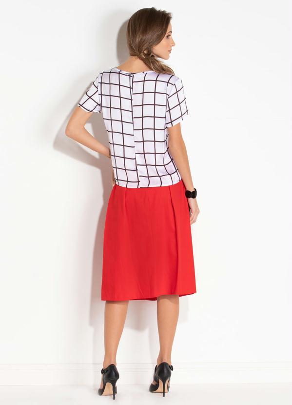 Quintess - Blusa Branca Xadrez com Recorte Costas Quintess 7