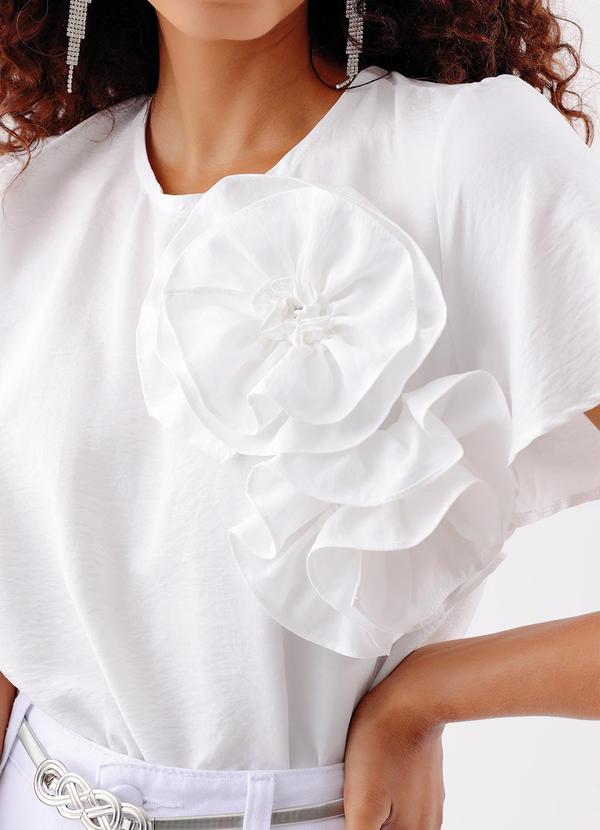 Quintess - Blusa Branco em Crepe Plano 6