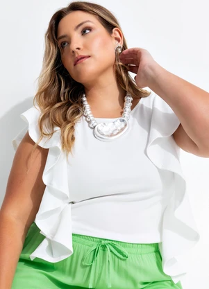 Quintess - Blusa Branco em Malha Crepe - QUINTESS