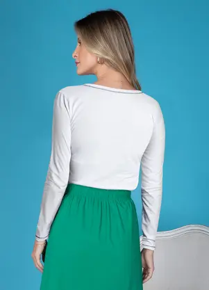 bonprix - Blusa Branco em Malha de Algodão - BONPRIX