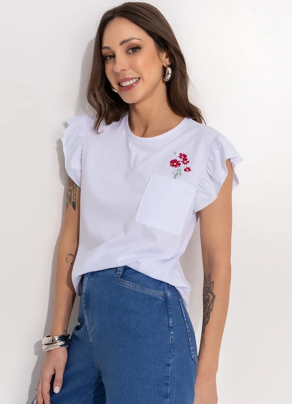 Bimini - Blusa Branco em Malha de Algodão 6