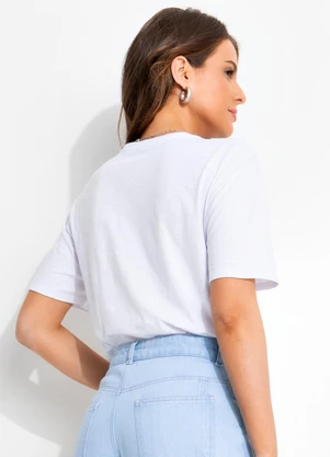 Quintess - Blusa Branco em Malha de Algodão - QUINTESS