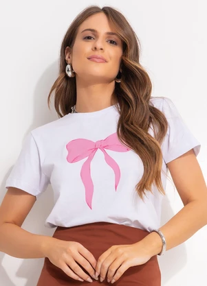 Quintess - Blusa Branco em Malha de Algodão - QUINTESS