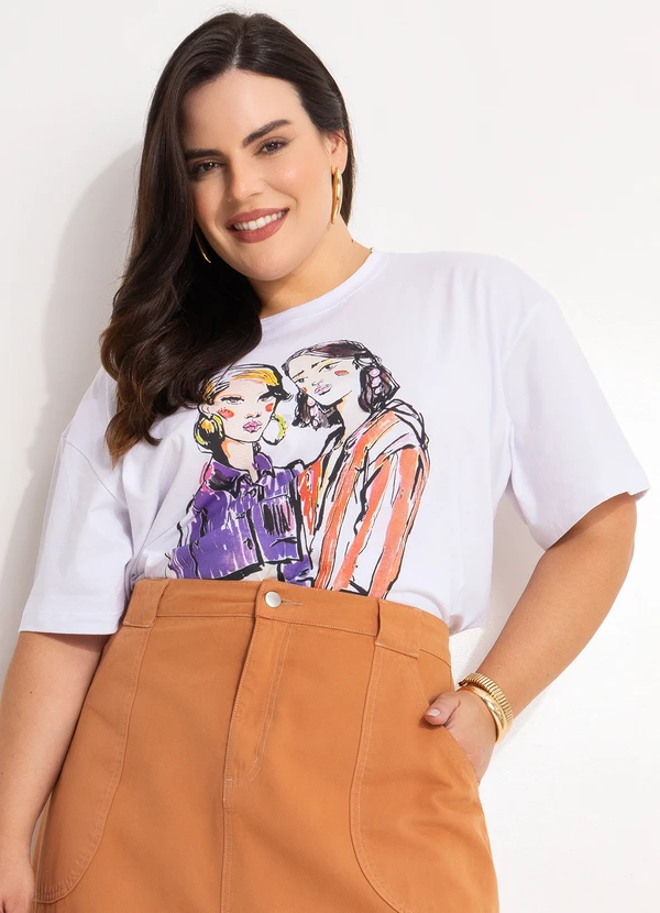 Marguerite - Blusa Branco em Malha de Algodão