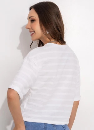 Bimini - Blusa Branco em Malha Texturizada - BIMINI