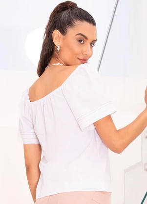 Quintess - Blusa Branco em Tricoline - QUINTESS