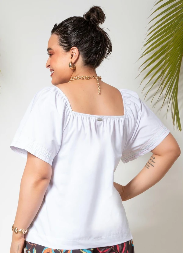 Quintess - Blusa Branco em Tricoline 4