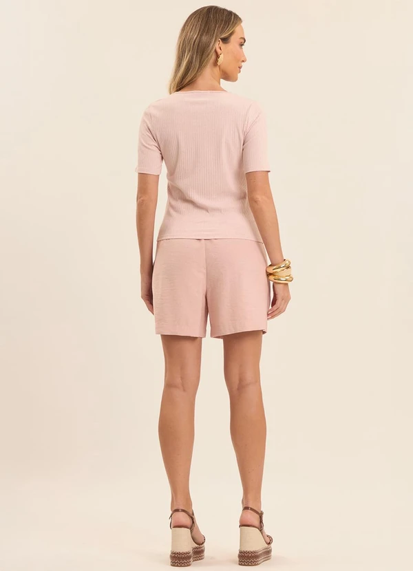 Doce Trama - Blusa Brisa Canelada Rosa 4