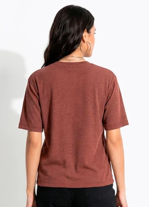 Quintess - Blusa Burgundy em Malha Canelada - QUINTESS