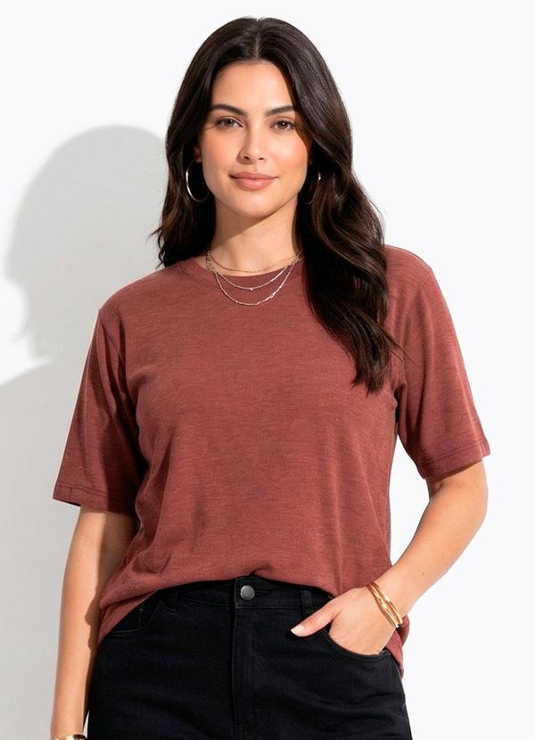 Blusa (Burgundy) em Malha Canelada