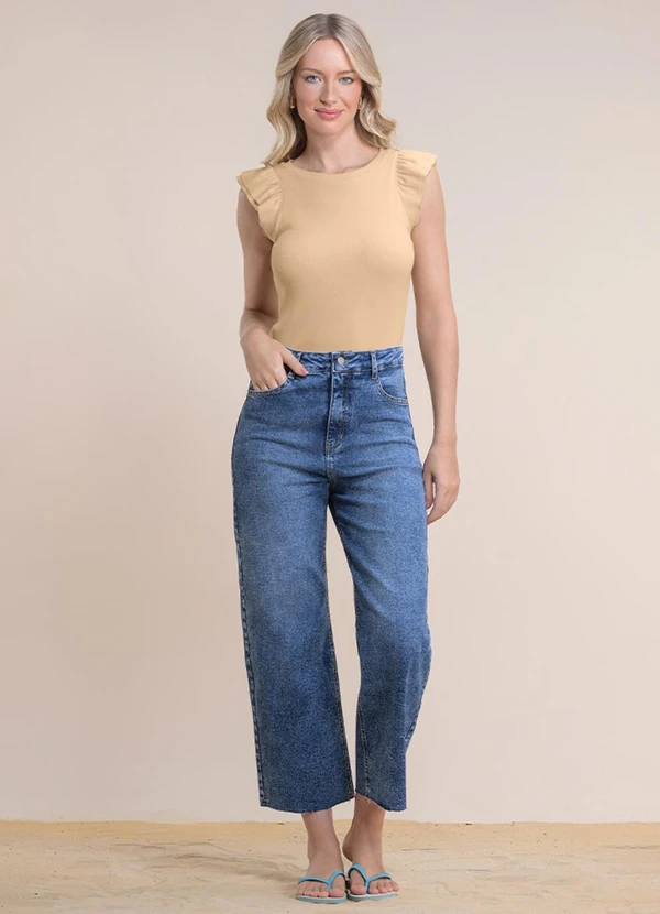 Angel - Blusa C/Mangas Babado Bege 2