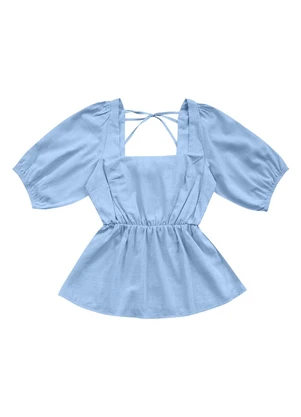 Angel - Blusa Cambraia de Algodao Azul - ANGEL