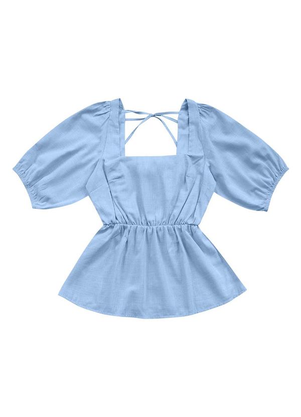 Angel - Blusa Cambraia de Algodao Azul