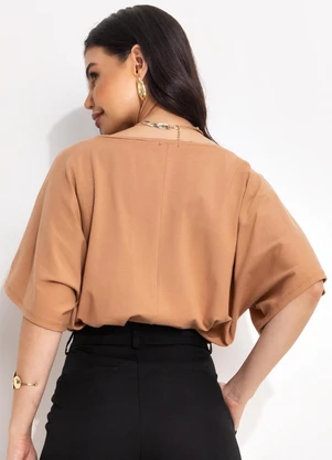 Quintess - Blusa Camel em Cotton - QUINTESS
