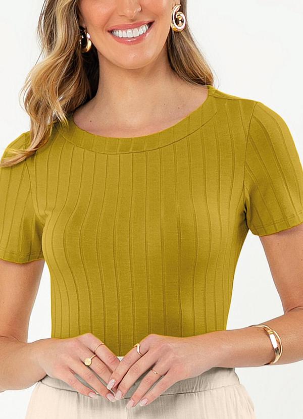 Cativa - Blusa Canelada Amarelo Escuro 3