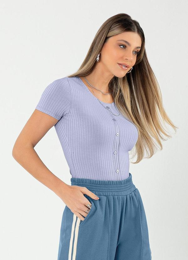 Cativa - Blusa Canelada Azul Claro