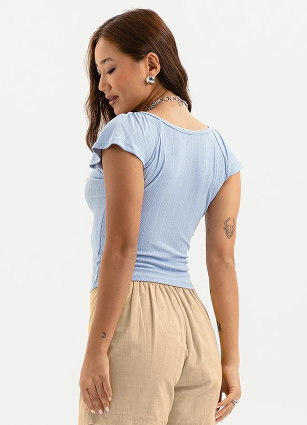 Cativa - Blusa Canelada Azul Claro 2