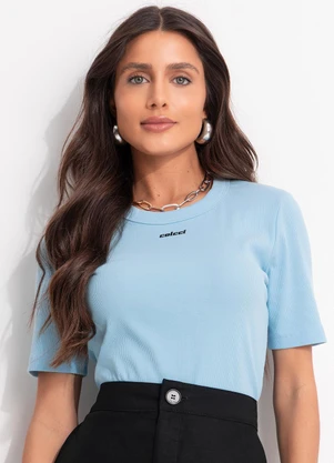 Colcci - Blusa Canelada Azul - COLCCI