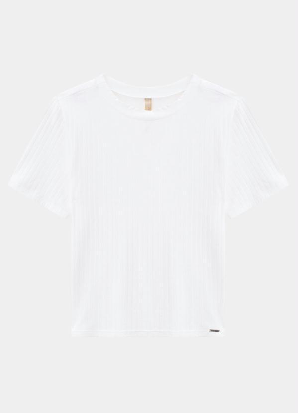 Lunender - Blusa Canelada Básica Branco