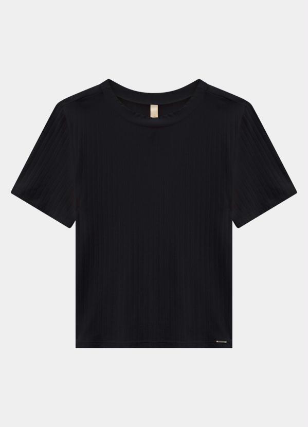 Lunender - Blusa Canelada Básica Preto