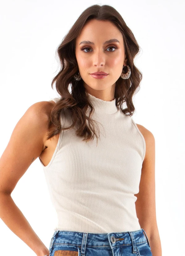 Colcci - Blusa Canelada Bege 1