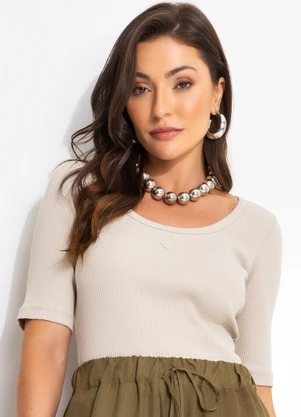 Forum - Blusa Canelada Bege - FORUM