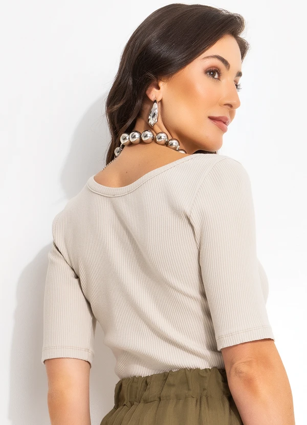 Forum - Blusa Canelada Bege 2