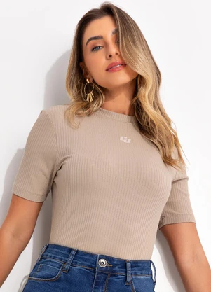 Blusa Canelada Bege Colcci