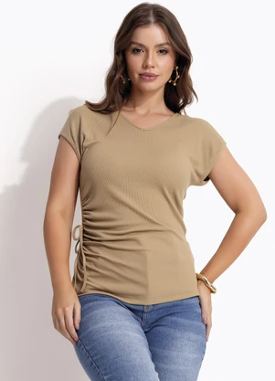 Multimarcas - Blusa Canelada Bege - MULTIMARCAS