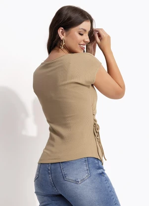 Multimarcas - Blusa Canelada Bege - MULTIMARCAS