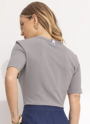 Colcci - Blusa Canelada Cinza - COLCCI