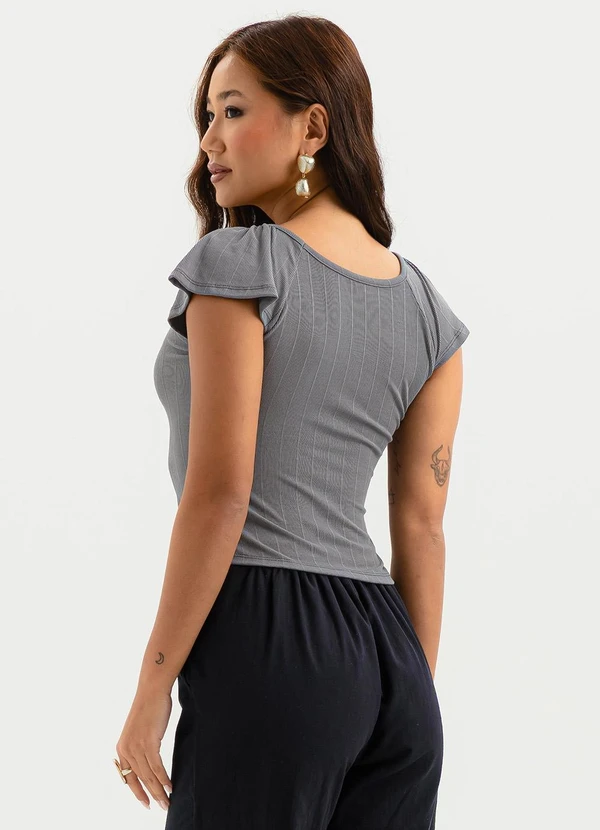 Cativa - Blusa Canelada Cinza 2