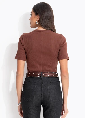 Colcci Jeans - Blusa Canelada Cj Marrom - COLCCI JEANS