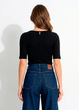 Colcci Jeans - Blusa Canelada Cj Preto - COLCCI JEANS