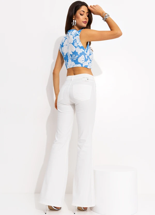 Colcci - Blusa Canelada Estampada Azul 4