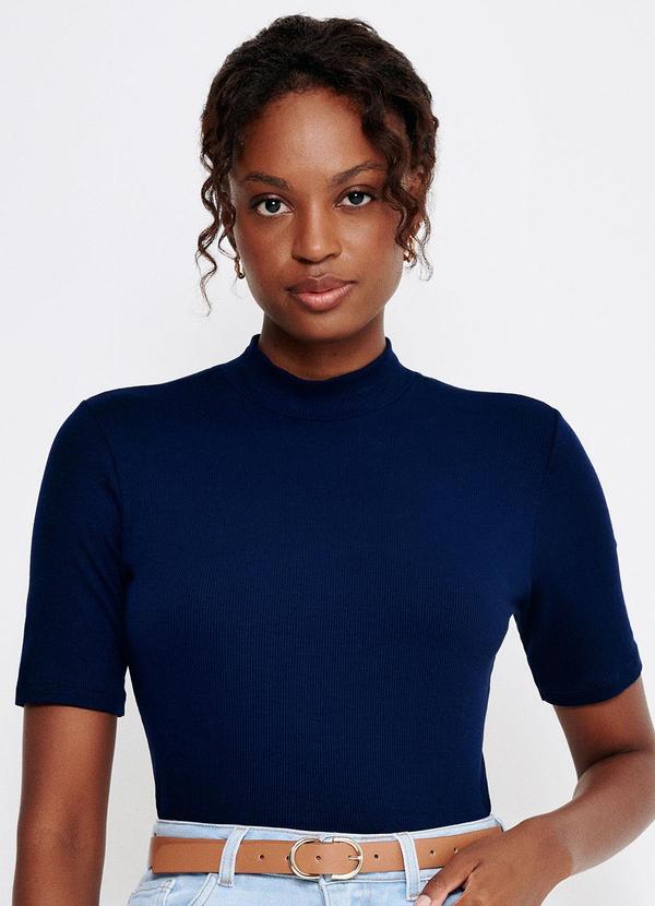 Principessa - Blusa Canelada Gola Alta Bertha Marinho