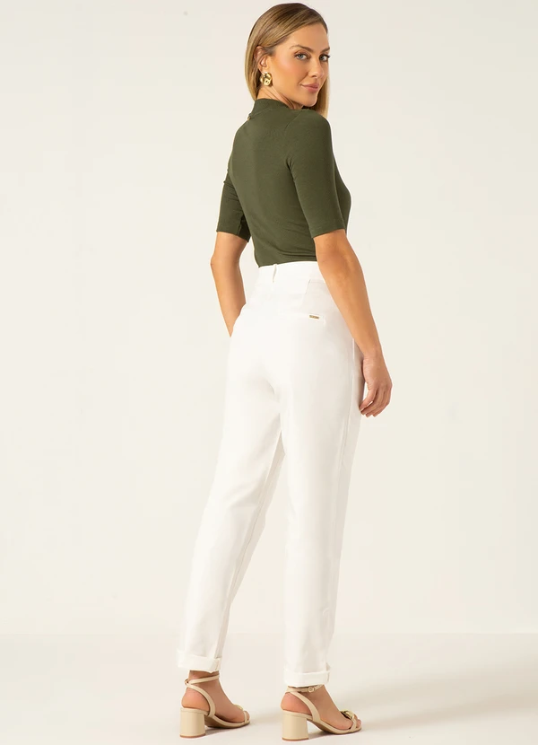 Principessa - Blusa Canelada Gola Alta Verde Militar Bertha 4