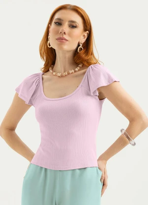 Cativa - Blusa Canelada Lilás - CATIVA