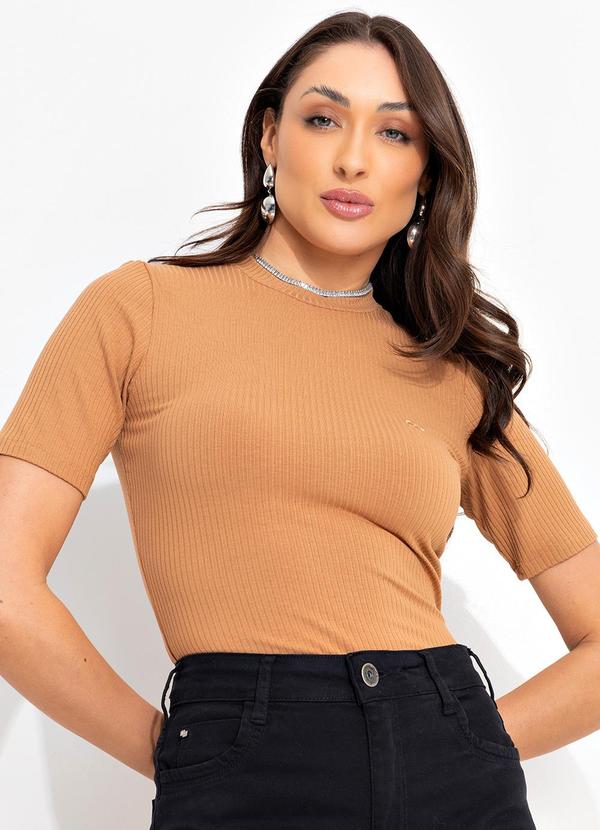 Colcci - Blusa Canelada Marrom