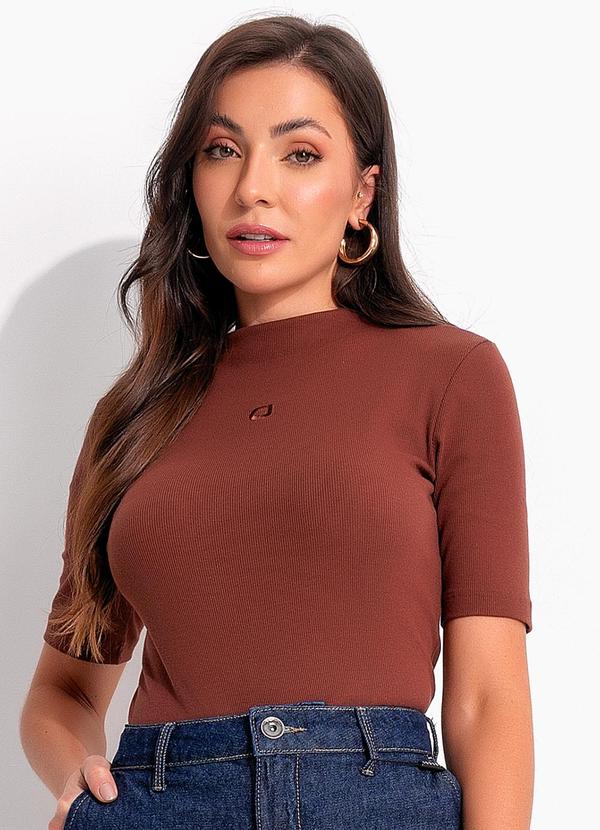 Colcci Jeans - Blusa Canelada Marrom