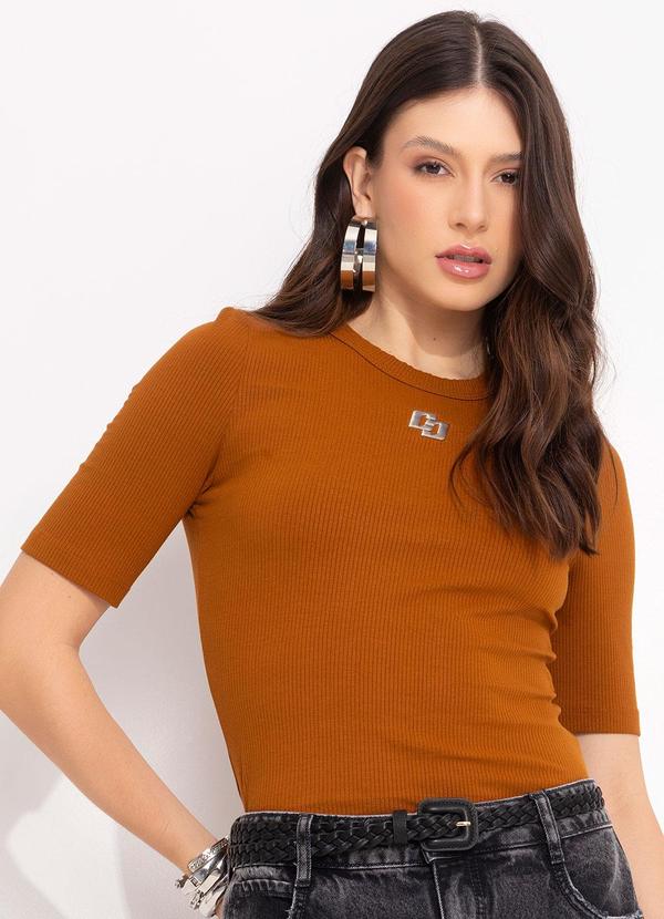 Colcci - Blusa Canelada Marrom