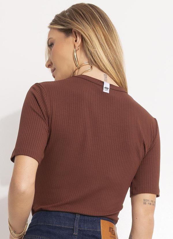 Colcci - Blusa Canelada Marrom 2