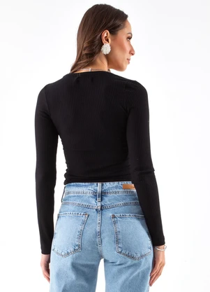 Colcci - Blusa Canelada Preto - COLCCI