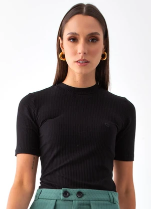 Colcci - Blusa Canelada Preto - COLCCI